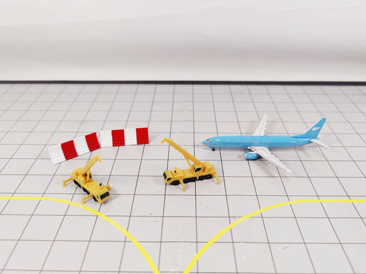 5x Crane Truck Airport Construction Site GSE Vehicle Models 1:500 Scale Scenery