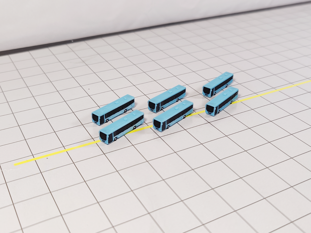 6x Single Deck Buses Aircraft Airport GSE Vehicle Set Models 1:400 Diorama