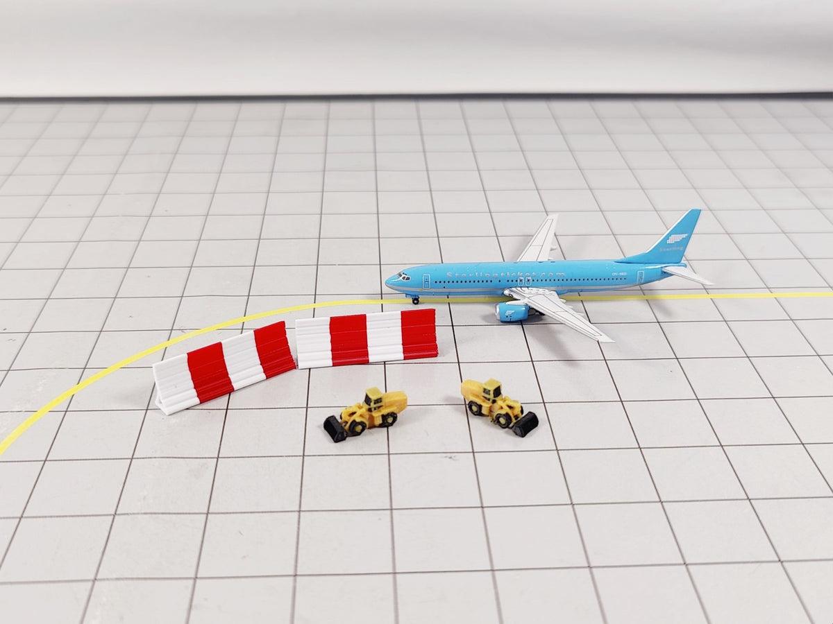 8x Front Loader Diggers Airport Construction Site GSE Scenery Models 1:500 Scale