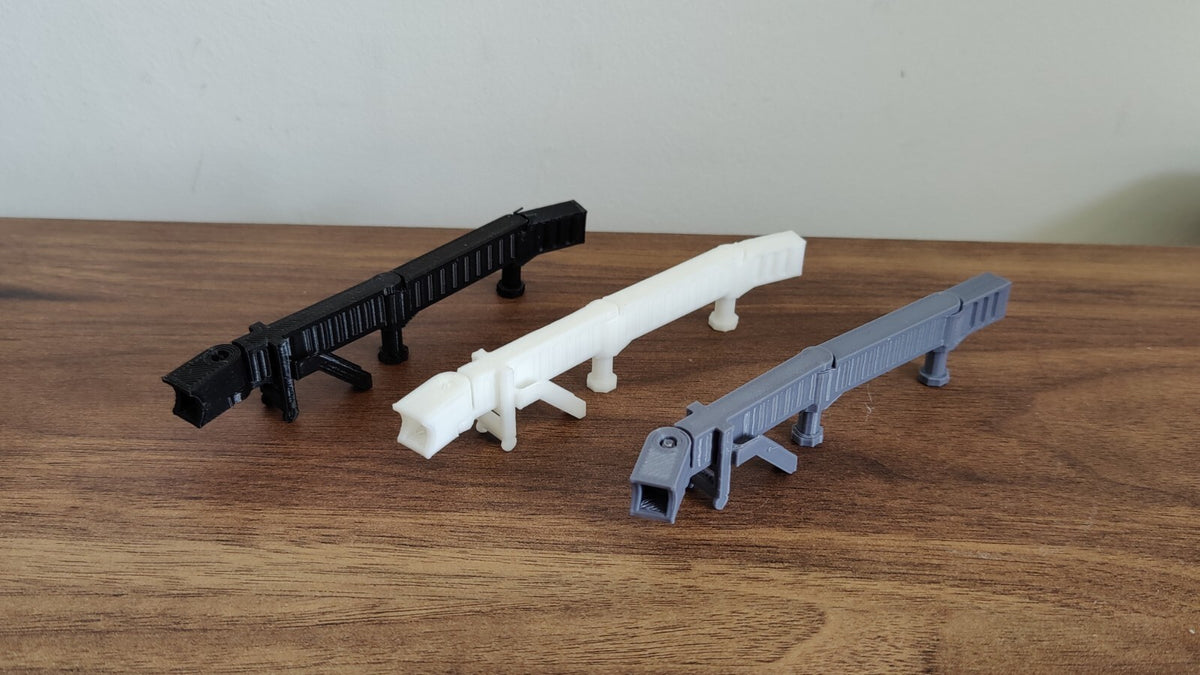 3x Narrow Body Jet Air Bridge Gates Grey/White/Black 1:400 Scale Airport Diorama
