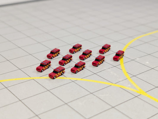 Fire Responder Cars (x10) Airport GSE Emergency Vehicles 1:500 Scale Scenery