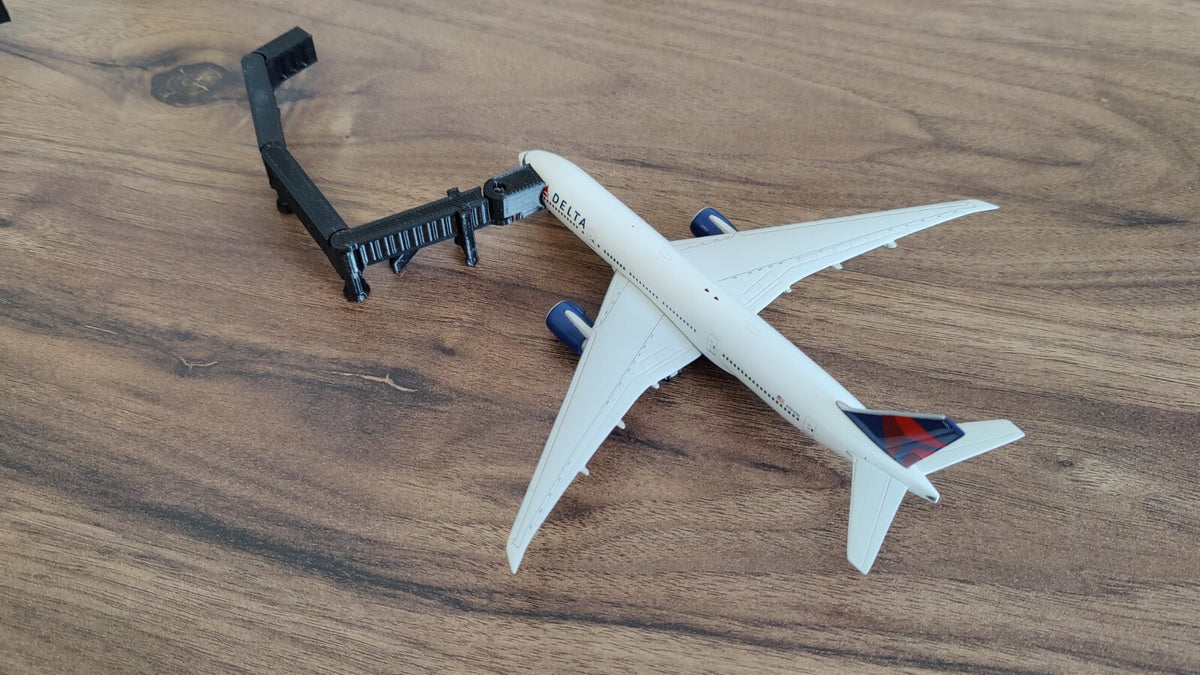 3x Widebody Air Jet Bridge Gates Grey/White/Black 1:400 Scale Airport Diorama