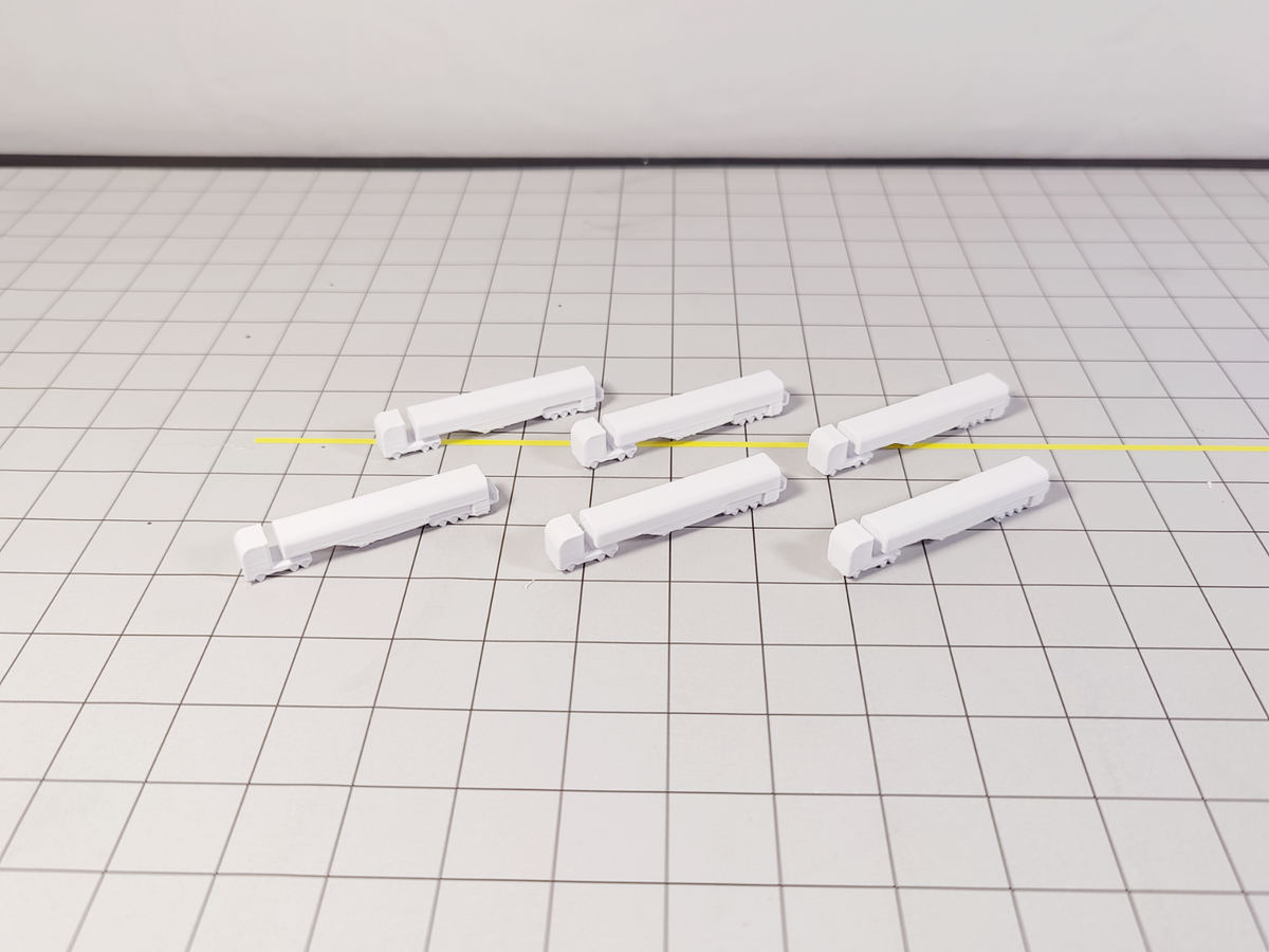 6x Fuel Bowser Trucks Airport GSE Ground Service Equipment 1:400 Scale Diorama (Blank)