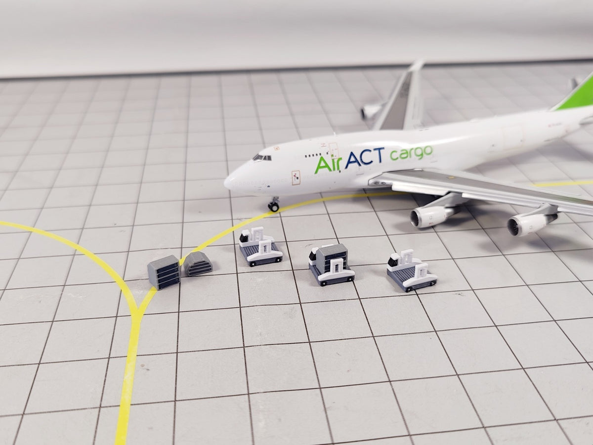 8x Airport ULD Container X-WAY Movers Vehicles GSE Models 1:400 Scale Scenery