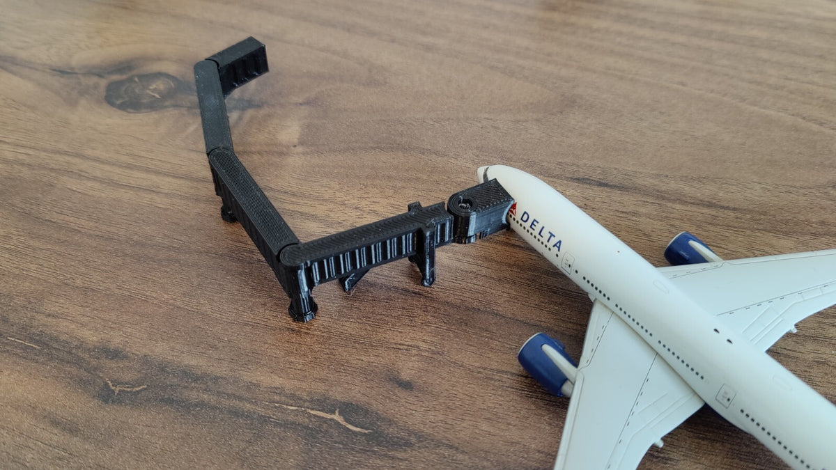 3x Widebody Air Jet Bridge Gates Grey/White/Black 1:400 Scale Airport Diorama