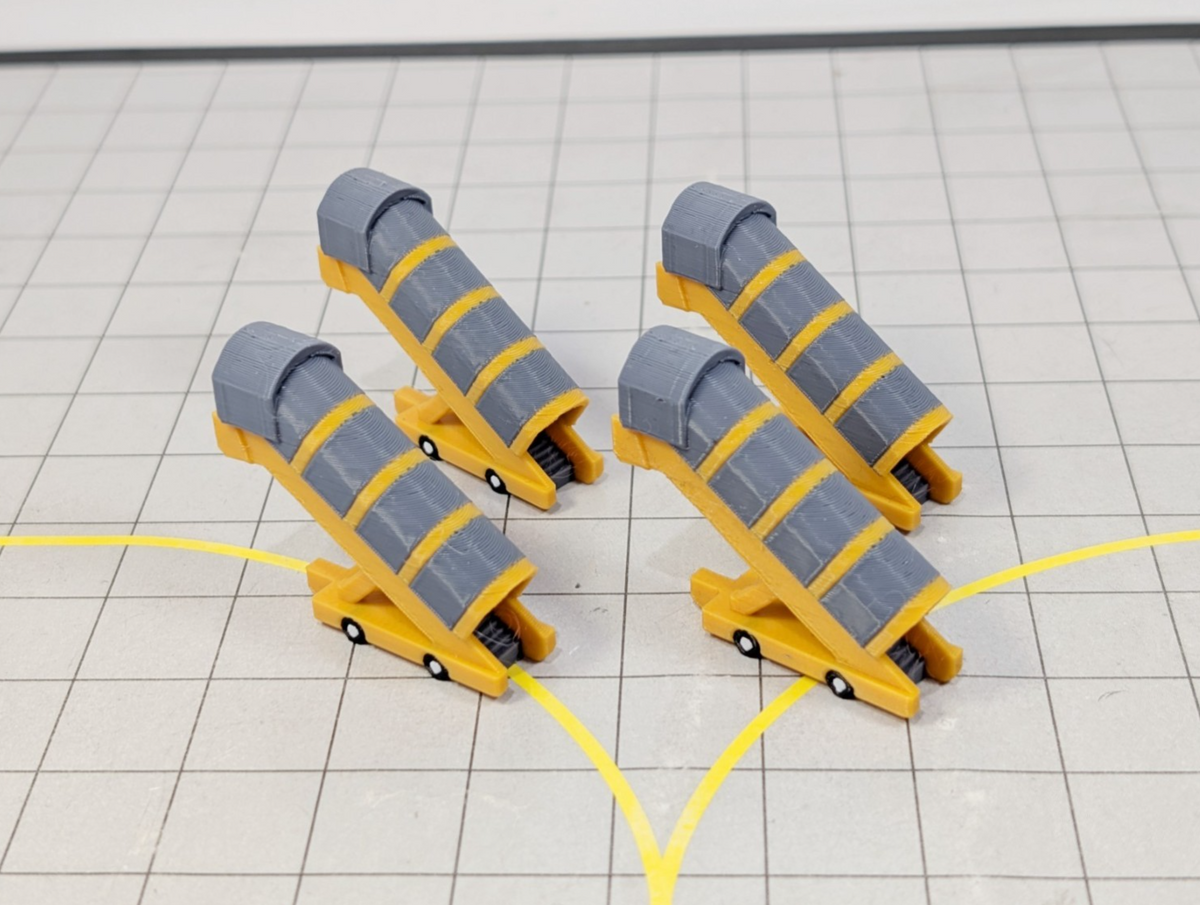 4x Widebody Covered Aircraft Stairs Airport GSE Models 1:200 Scale Diorama
