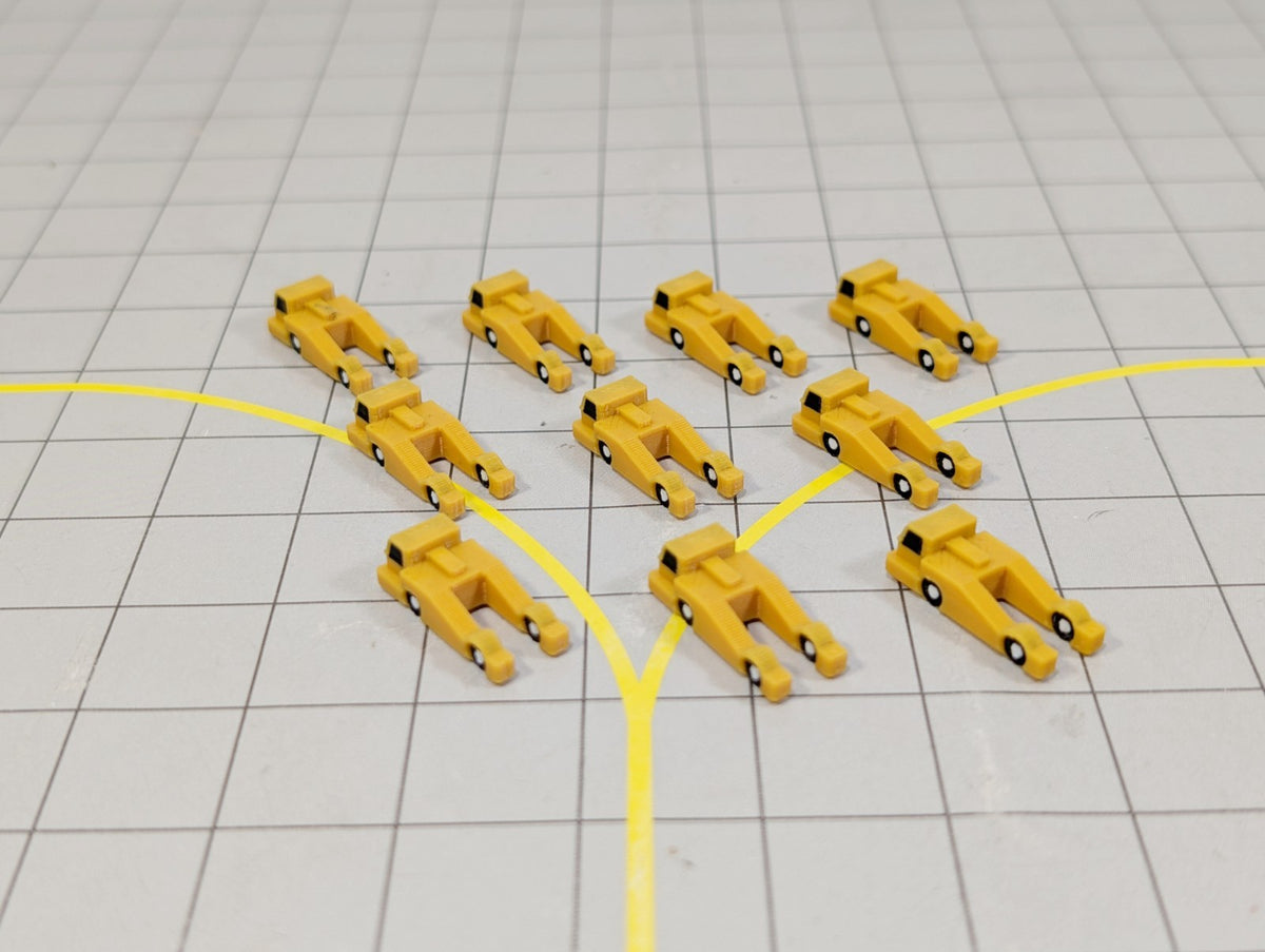 Aircraft Pushback Tugs (10x Yellow) Airport GSE White Vehicle Model 1:400 Scale
