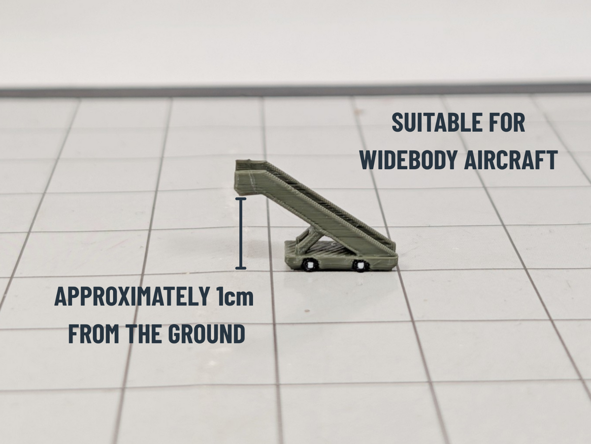 10x Widebody Aircraft Stairs Airport GSE Vehicles 1:400 Scale Diorama