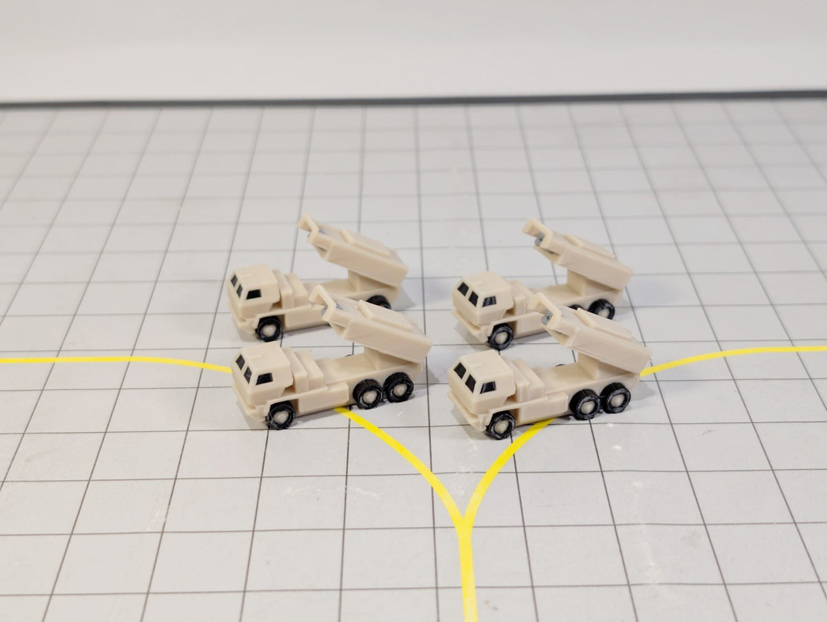 Military HIMARS Missile Launch Trucks (x4) Airport GSE Vehicles 1:200 Scale