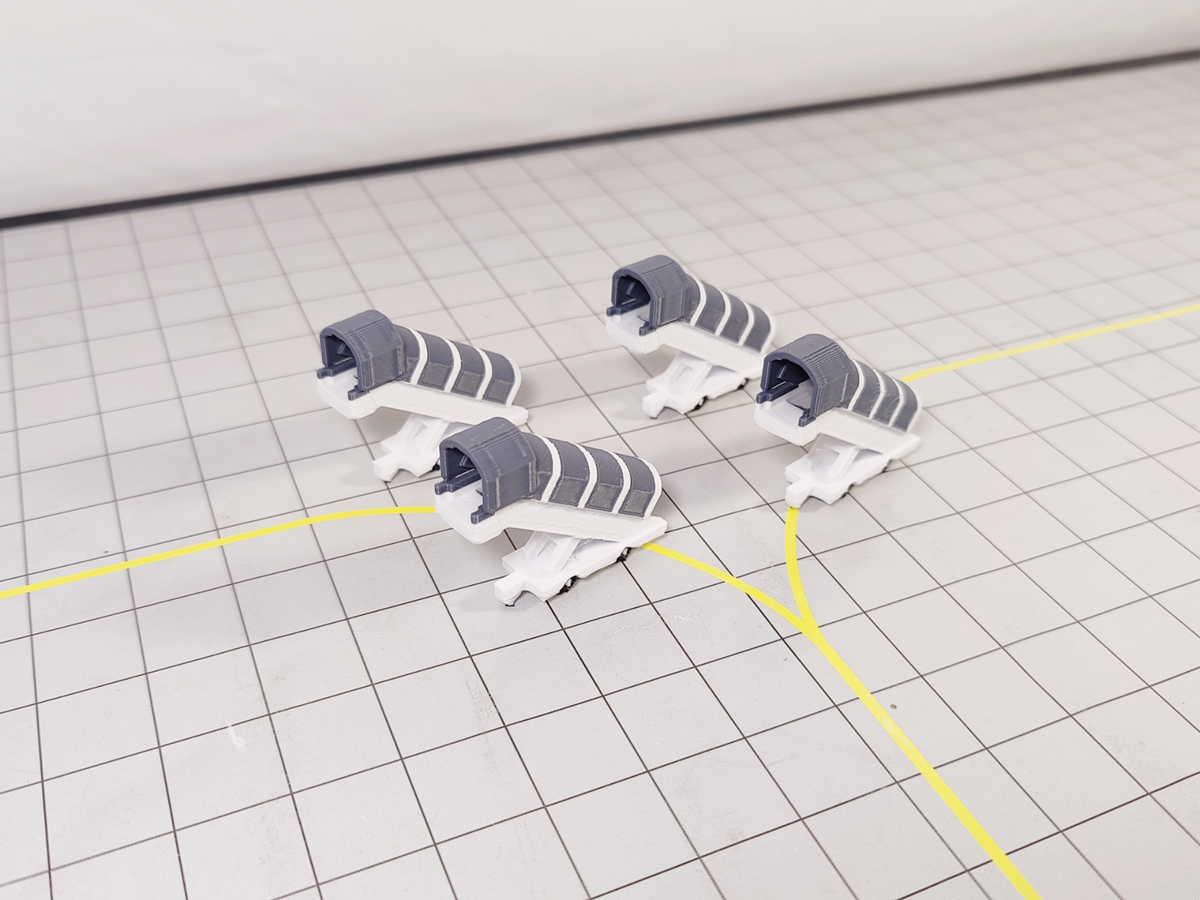 4x Widebody Covered Aircraft Stairs Airport GSE Models 1:200 Scale Diorama