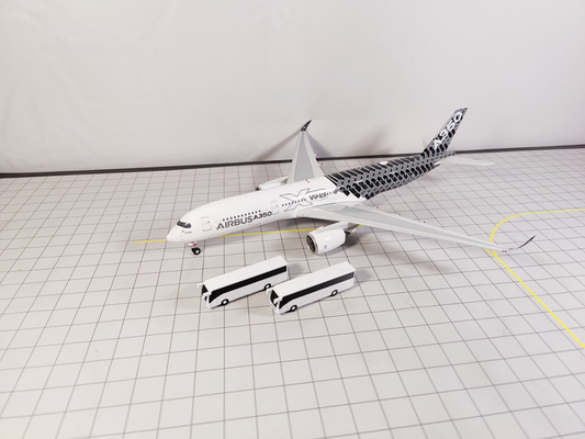 4x White Passenger Coach/Bus Aircraft Airport GSE Set Models 1:200 Scale Diorama
