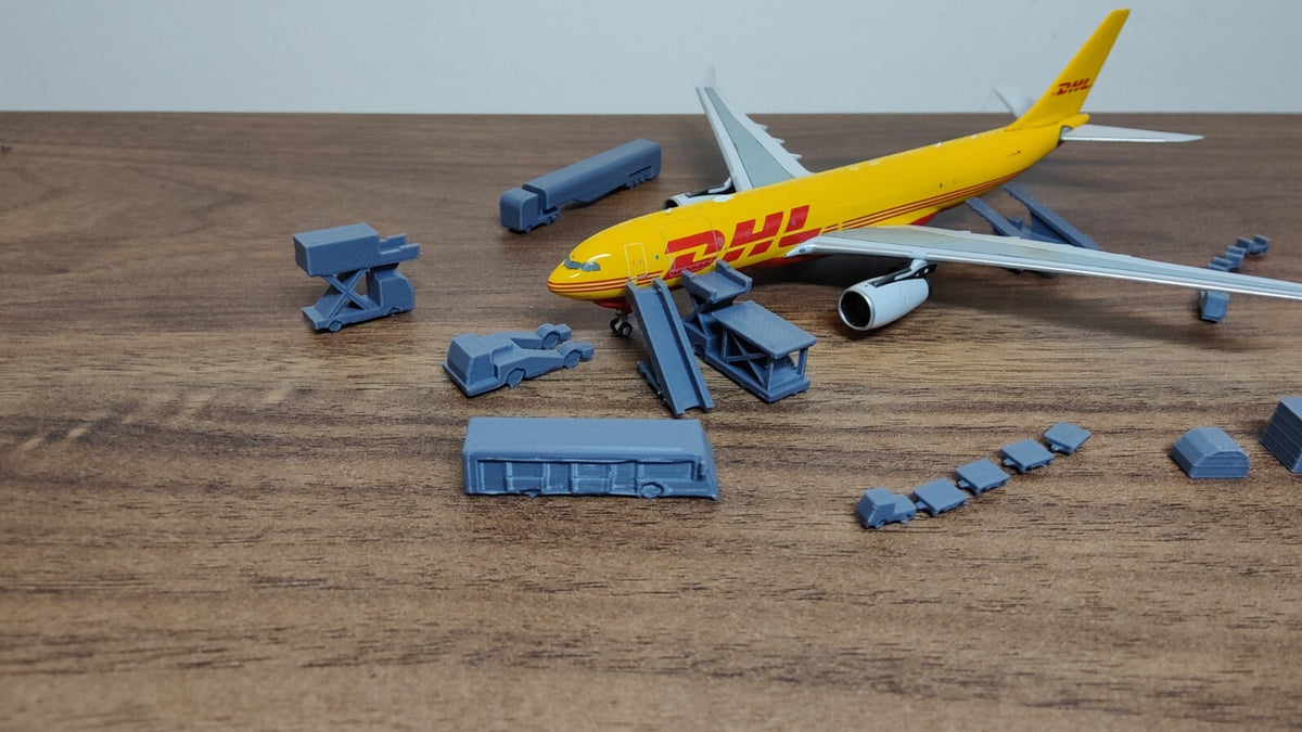 8x Cargo ULD Container High Loader Lift GSE Airport Vehicle Models 1:400 Diorama (Blank)