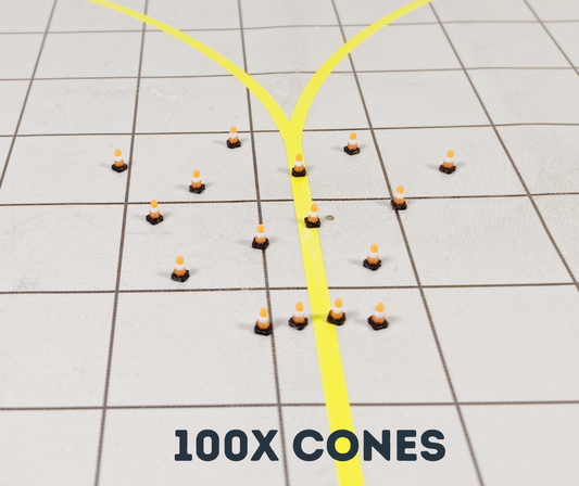 100x Orange/White Traffic Cones Airport Stand GSE Models 1:500 Scale Diorama