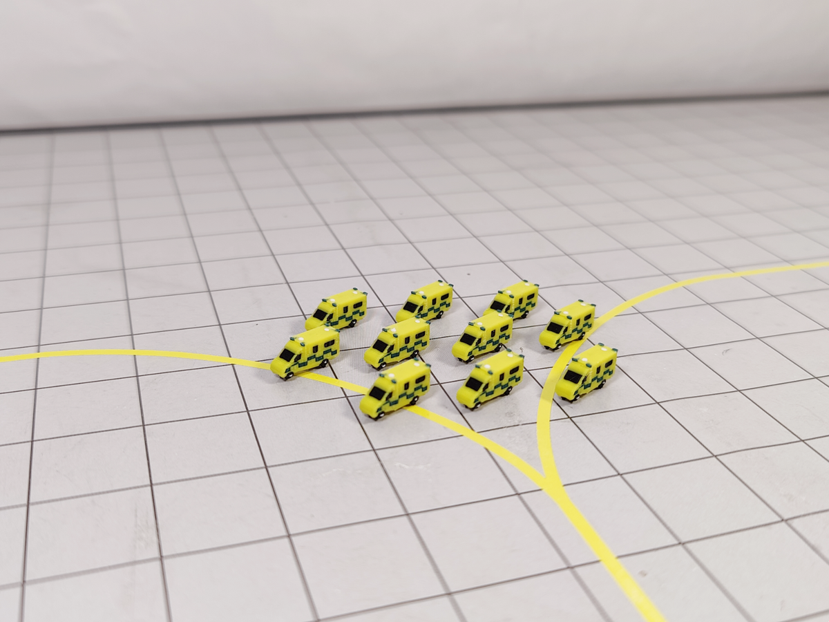 10x Ambulances Airport Emergency Vehicles Scenery GSE Models 1:500 Scale Diorama