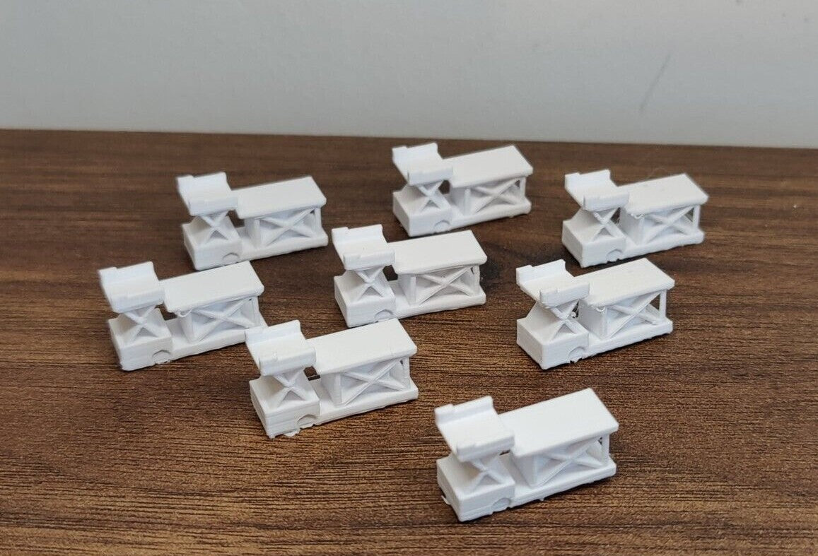 8x Cargo ULD Container High Loader Lift GSE Airport Vehicle Models 1:400 Diorama (Blank)