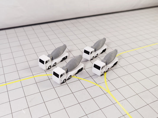 4x Cement Mixer Truck 1:200 Scale Airport Construction Site GSE Vehicle Models