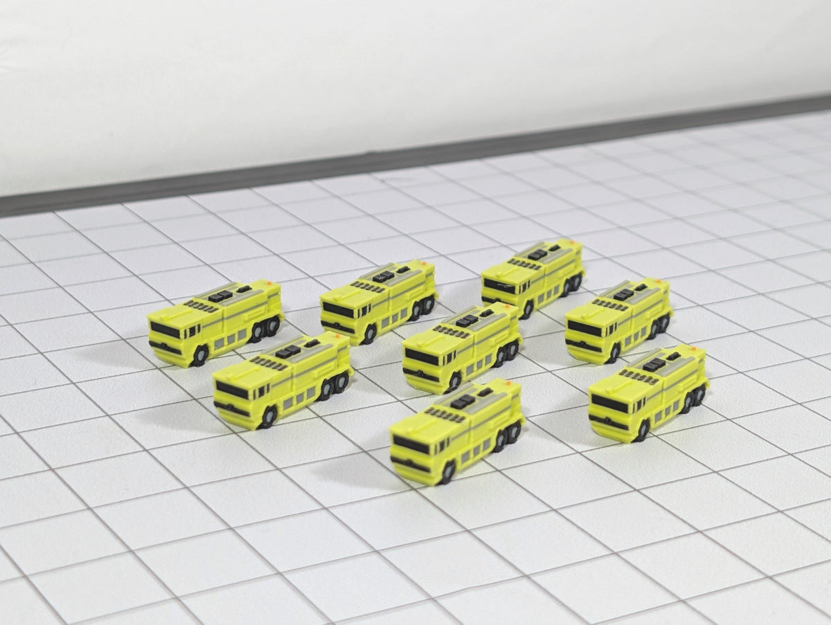 Airport Fire Truck (x8) US Style GSE Vehicles 1:400 Scale Aircraft Scenery