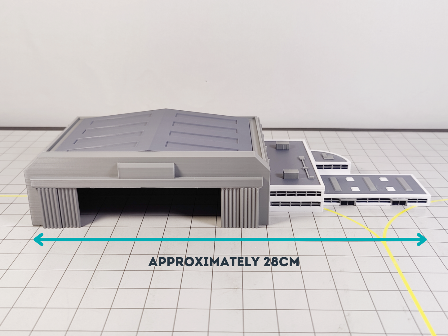 AIRPORT FBO Business Jet Terminal + Hangar Aircraft Building Diorama 1:400 Scale
