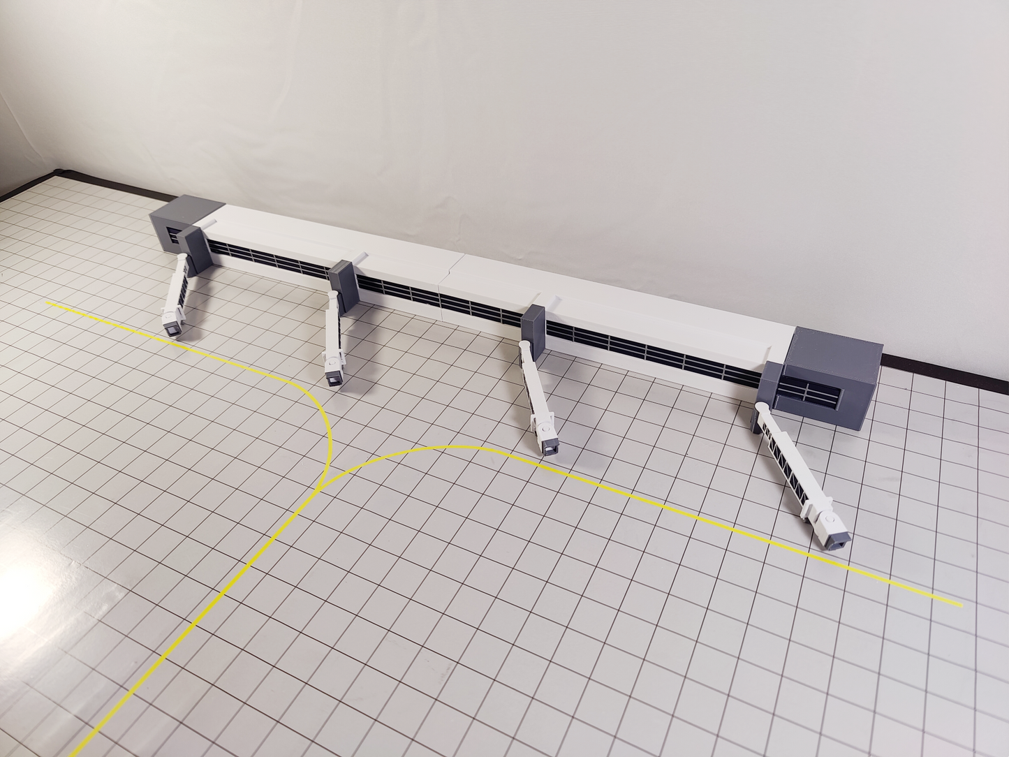 Regional Airport Terminal Building with Extending Bridges Model 1:400 Scale Diorama