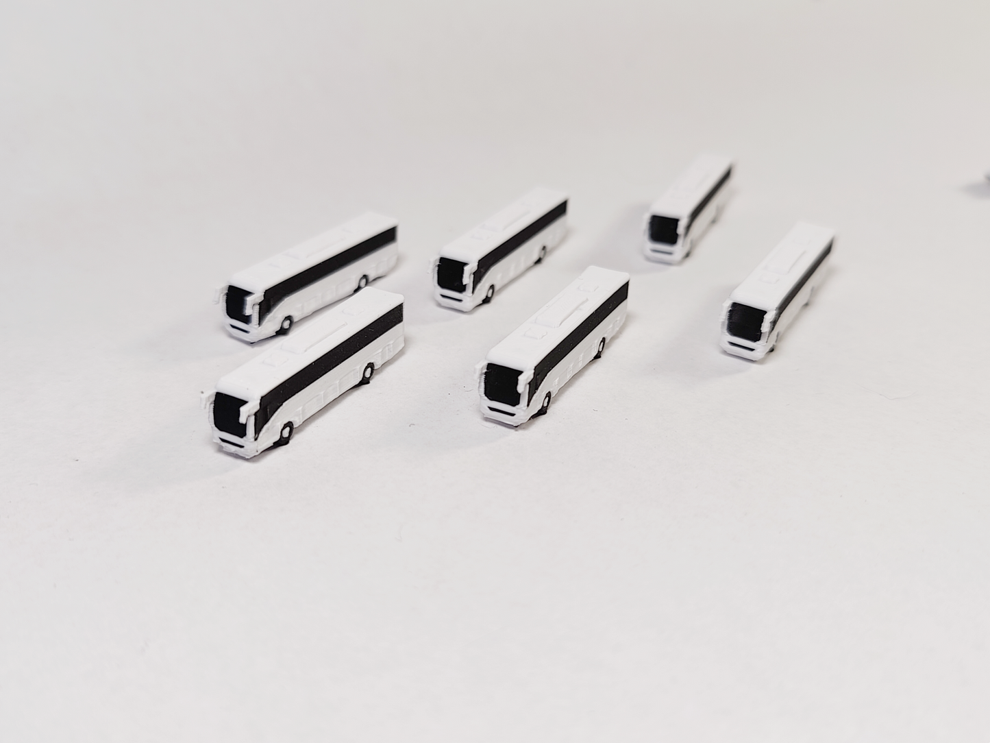 6x Passenger Coach/Buses Aircraft Airport GSE Set Models 1:400 Diorama