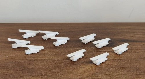 10x Baggage Belt Loaders GSE Airport Ground Equipment Models 1:400 Scale Diorama (Blank)
