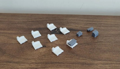 8x Cargo ULD Transporter Movers Airport Aircraft Service GSE 1:400 Scale Diorama