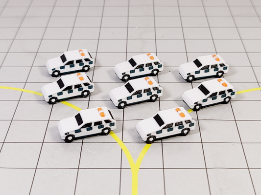 8x Airfield Security Cars 4x4 Airport Vehicles GSE Scenery Models 1:200 Scale