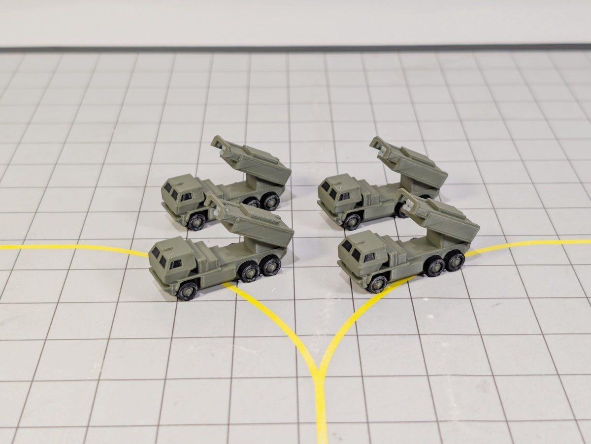 Military HIMARS Missile Launch Trucks (x4) Airport GSE Vehicles 1:200 Scale