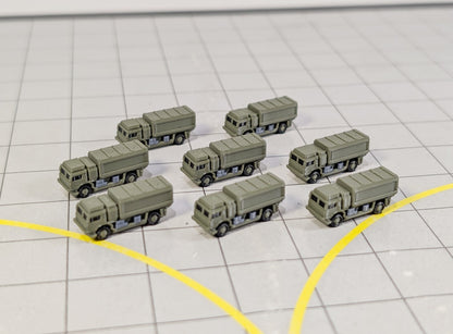 Military Transport Trucks (x8) Airport GSE Army Vehicles 1:400 Scale Diorama