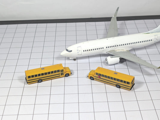 School Bus US Style (x5) Airport GSE Vehicles 1:200 Scale Aircraft Scenery