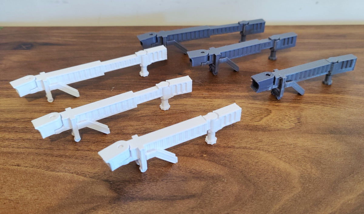 3 Extendable Widebody Air Jet Bridge Gate Grey/White 1:400 Scale Airport Diorama