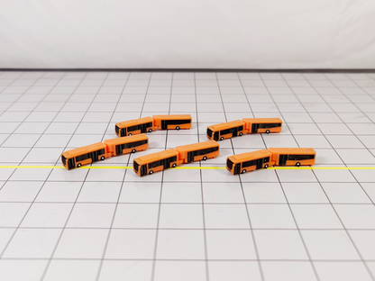 5x Airport Car Park Articulated Bendy Buses GSE 1:400 Scale Vehicle Models