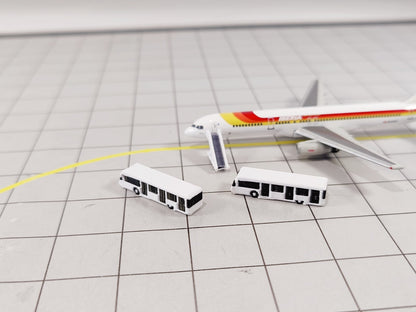 8x White Airport Bus Set GSE Ground Service Vehicle Models 1:500 Scale Scenery