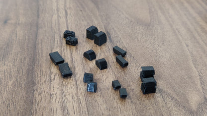 16x Set of ULD Aircraft Containers Grey/Black/White 1:400 Scale Airport Diorama