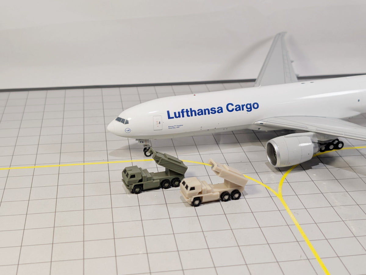 Military HIMARS Missile Launch Trucks (x4) Airport GSE Vehicles 1:200 Scale