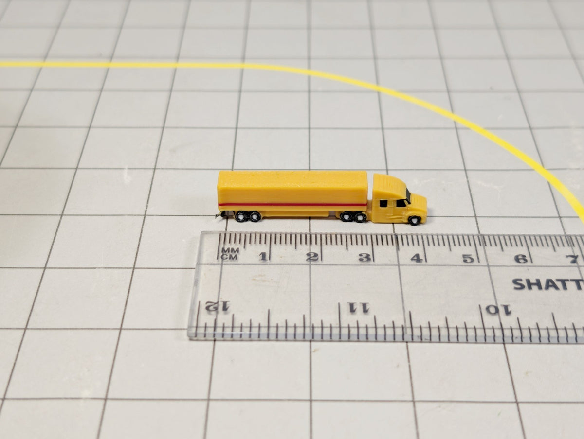6x Yellow Trucks Airport GSE Vehicles 1:500 Scale Diorama (US style - Rotating)