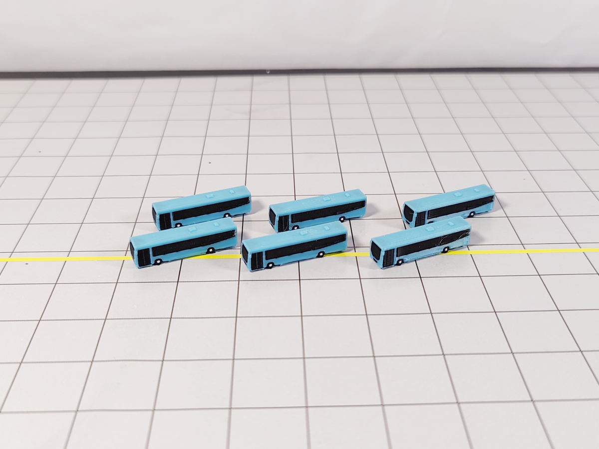 6x Single Deck Buses Aircraft Airport GSE Vehicle Set Models 1:400 Diorama