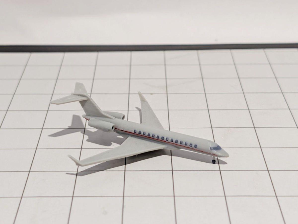 2x Bombardier Global 7500 Business Private Jet Models 1:500 Scale Diorama