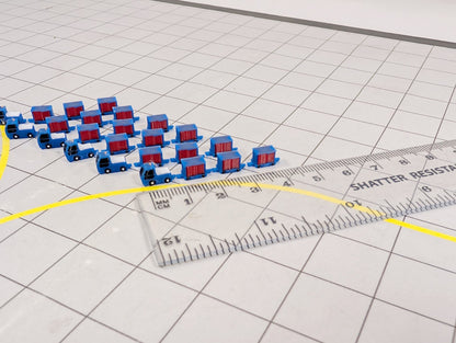 Tug & Dolly Baggage Trailers (6x Southwest Blue) Airport GSE Vehicle 1:400 Scale