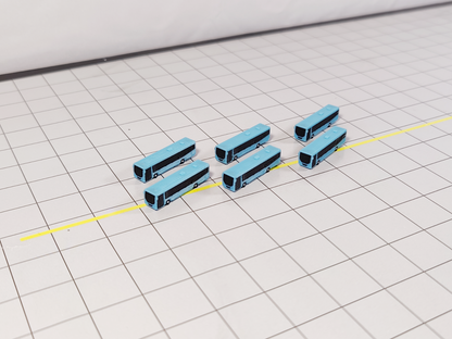 6x Single Deck Buses Aircraft Airport GSE Vehicle Set Models 1:400 Diorama