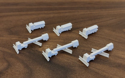 6x Aircraft Snow Plough/Gritter Trucks GSE Vehicles Models 1:400 Scale Diorama (Blank)