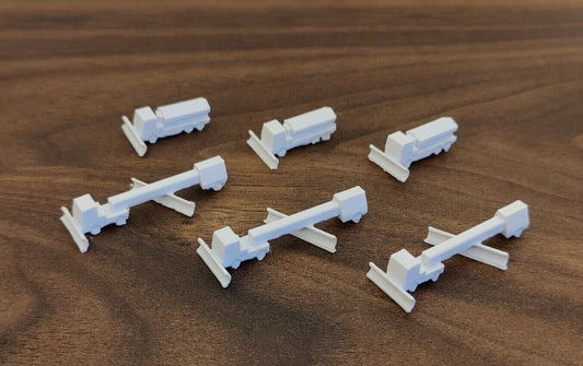 6x Aircraft Snow Plough/Gritter Trucks GSE Vehicles Models 1:400 Scale Diorama (Blank)