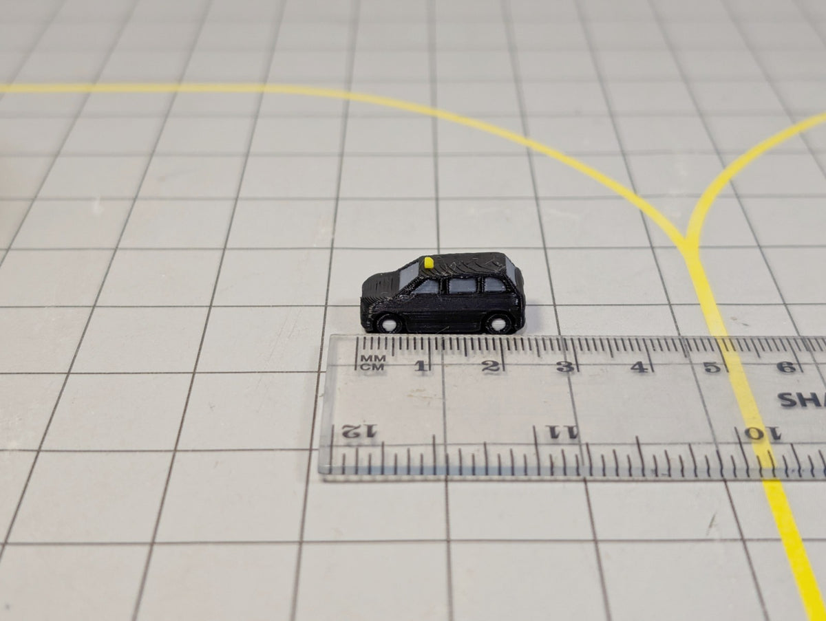 5x London Taxi Black Cabs GSE Airport Car Vehicles 1:200 Scale Scenery