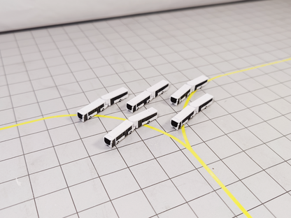 5x Airport Car Park Articulated Bendy Buses GSE 1:400 Scale Vehicle Models