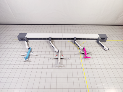 Regional Airport Terminal Building + Extending Bridges Model 1:500 Scale Diorama