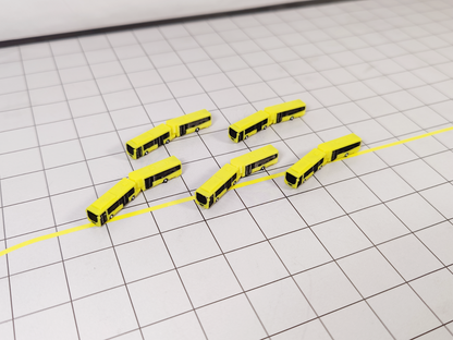 5x Airport Car Park Articulated Bendy Buses GSE 1:400 Scale Vehicle Models