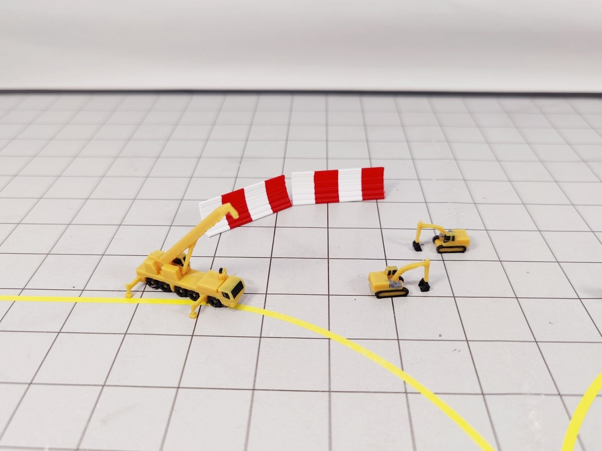 8x Excavator Diggers Airport Construction Site GSE Vehicle Models 1:500 Scale