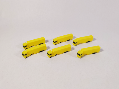 6x Articulated Truck/Lorry Airport GSE Vehicles 1:400 Scale Fully Rotating