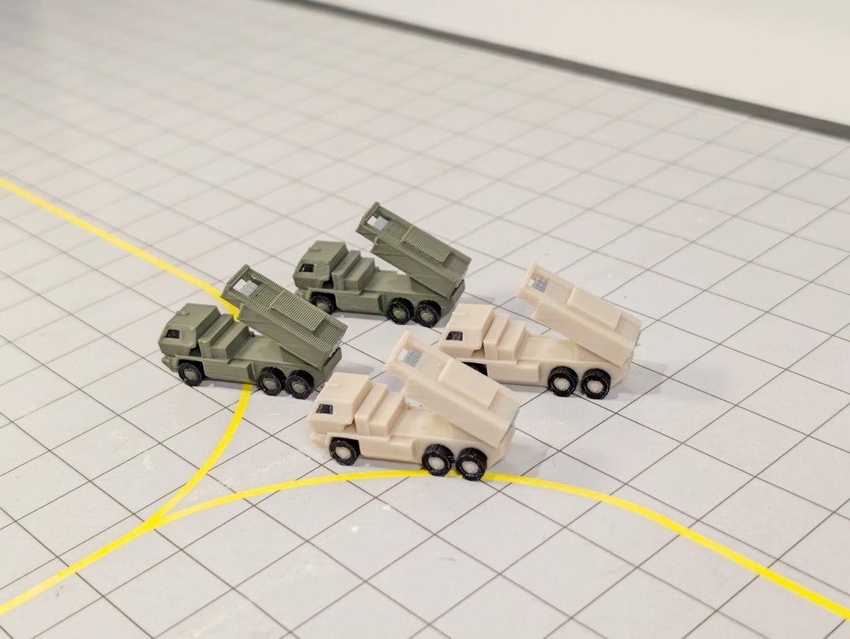 Military HIMARS Missile Launch Trucks (x4) Airport GSE Vehicles 1:200 Scale