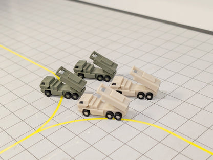 Military HIMARS Missile Launch Trucks (x4) Airport GSE Vehicles 1:200 Scale